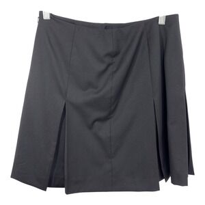 Brooks Brothers Size‎ 6P Wool Mini Skirt Pleated Career Solid Black Petite 986